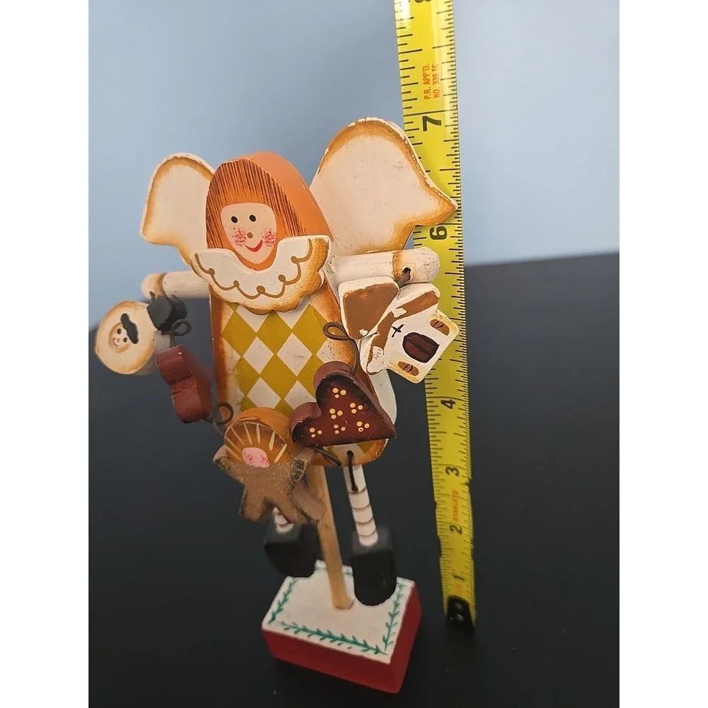 Rustic Wooden Christmas Angel Decoration Folk Art Charms Include Baby‎ Jesus